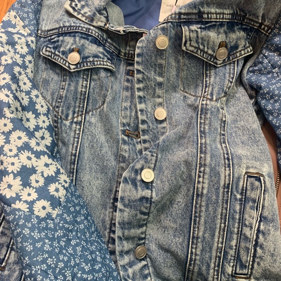 Avec Les Filles Patchwork Denim Jacket Sz XXS - Picture 8 of 8